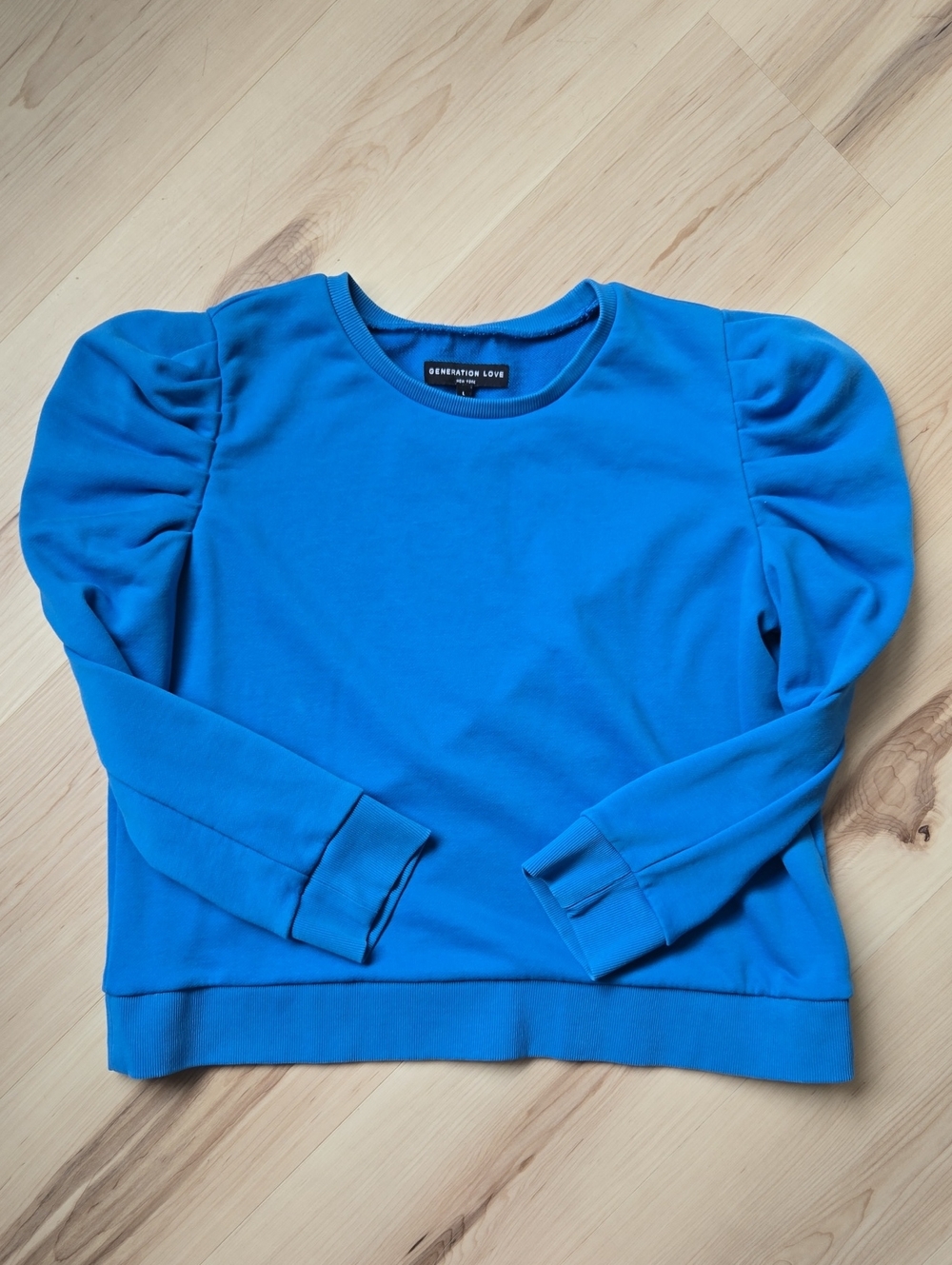 Generation Love Puff Sleeve Sweatshirt, Blue, Soze Large